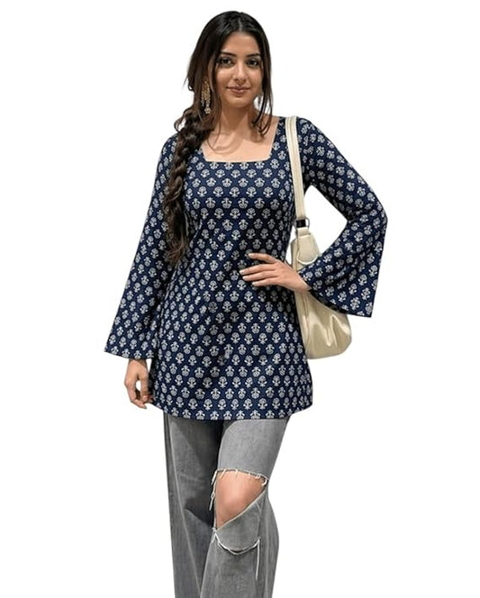 Fashionable Short kurti [Blue]